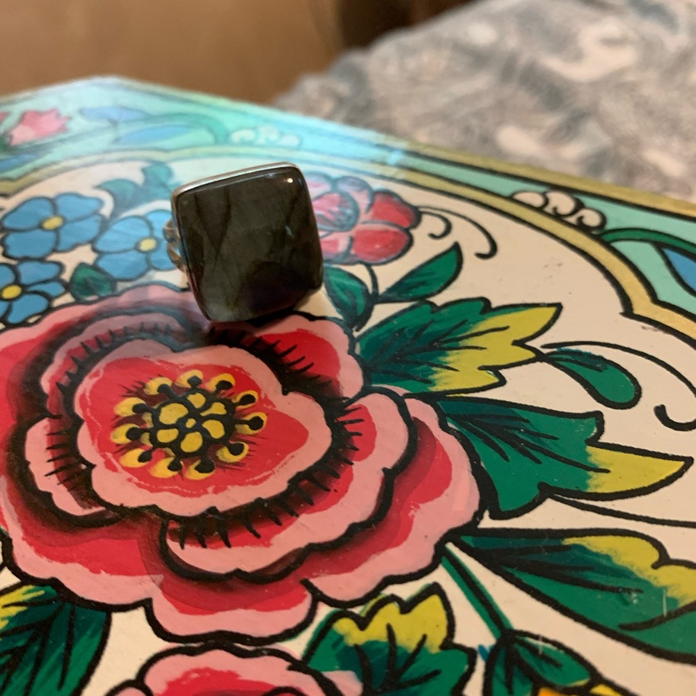 Sterling Silver Square Labradorite Ring - image 2